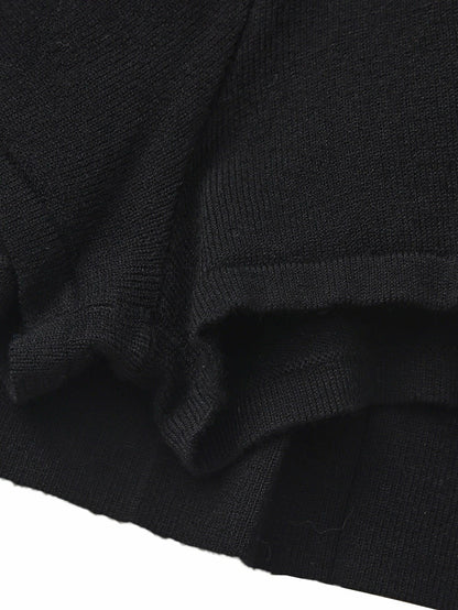 Nana Jacqueline Claudette Contrast Waist Pleated Black Mini Skirt Black