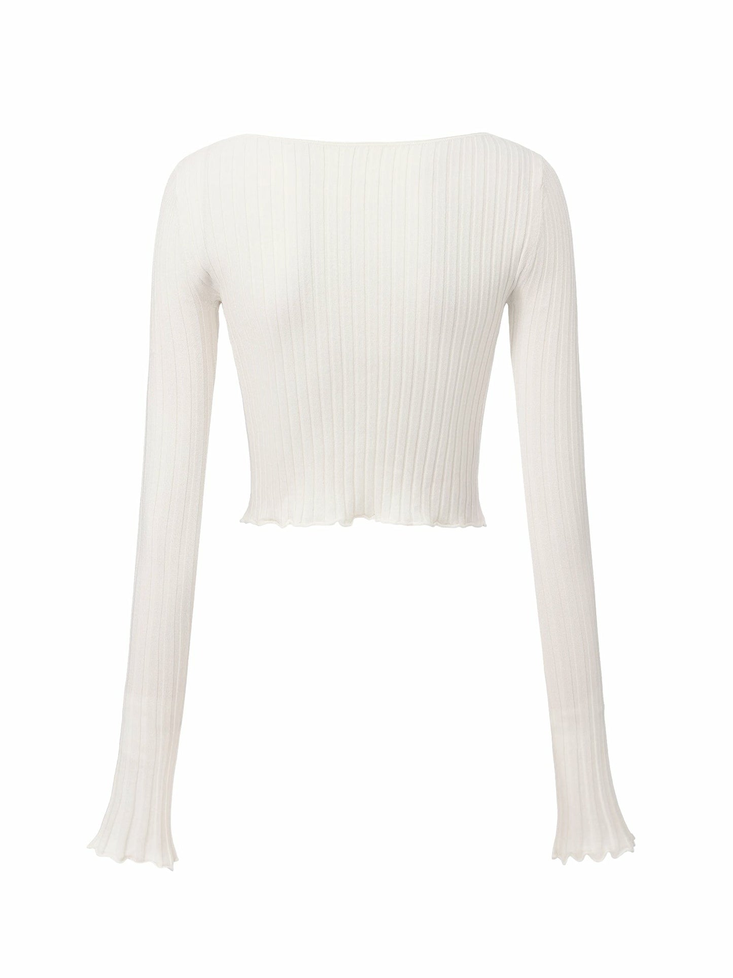 Nana Jacqueline White Cropped Ribbed Knit Cardigan White