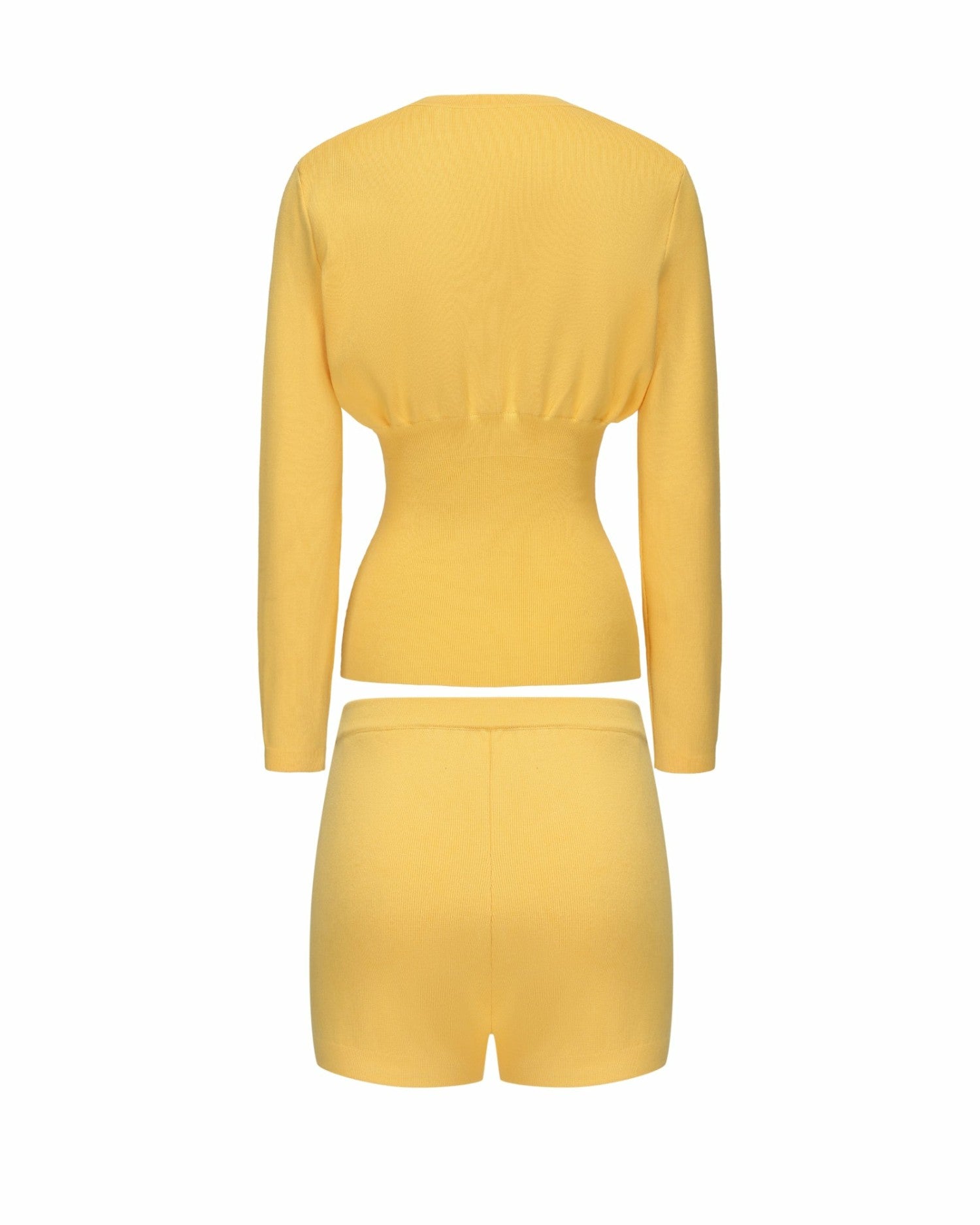 Nana Jacqueline Naomi Knit Set: Yellow Knit Set for Resort Brunch Yellow