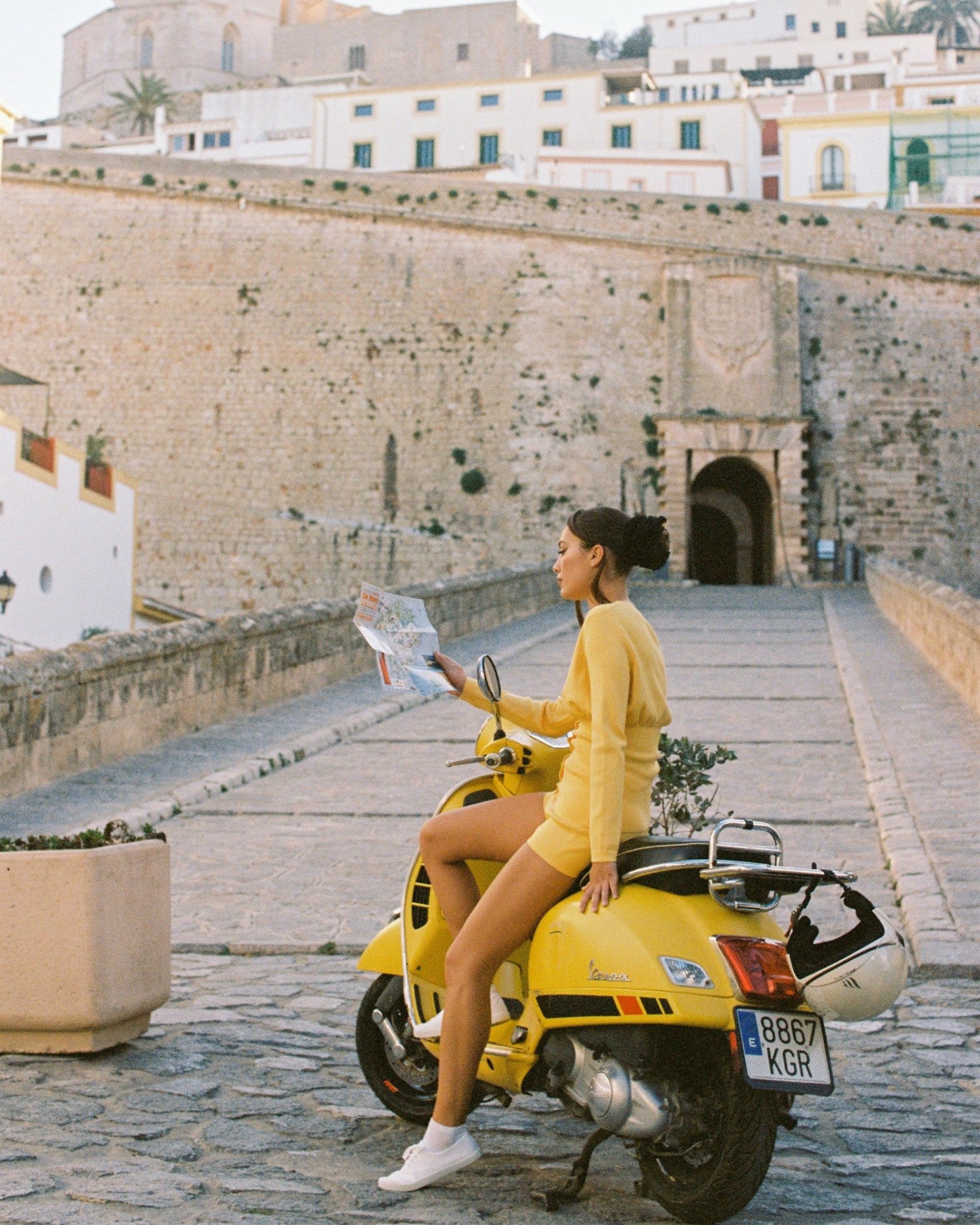 Nana Jacqueline Naomi Knit Set: Yellow Knit Set for Resort Brunch Yellow