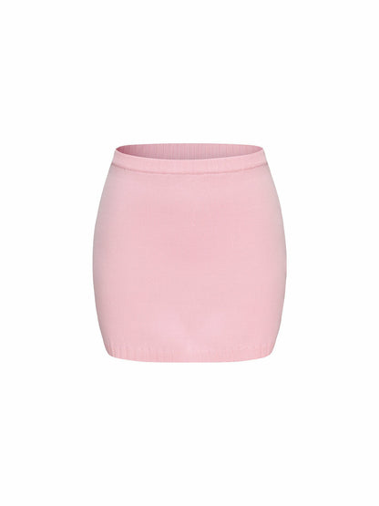 Nana Jacqueline Kennedy Knit Skirt: Pink Mini Skirt for Birthday Celebration Pink