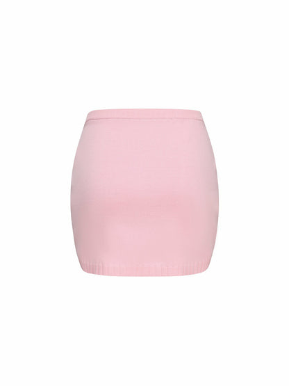 Nana Jacqueline Kennedy Knit Skirt: Pink Mini Skirt for Birthday Celebration Pink