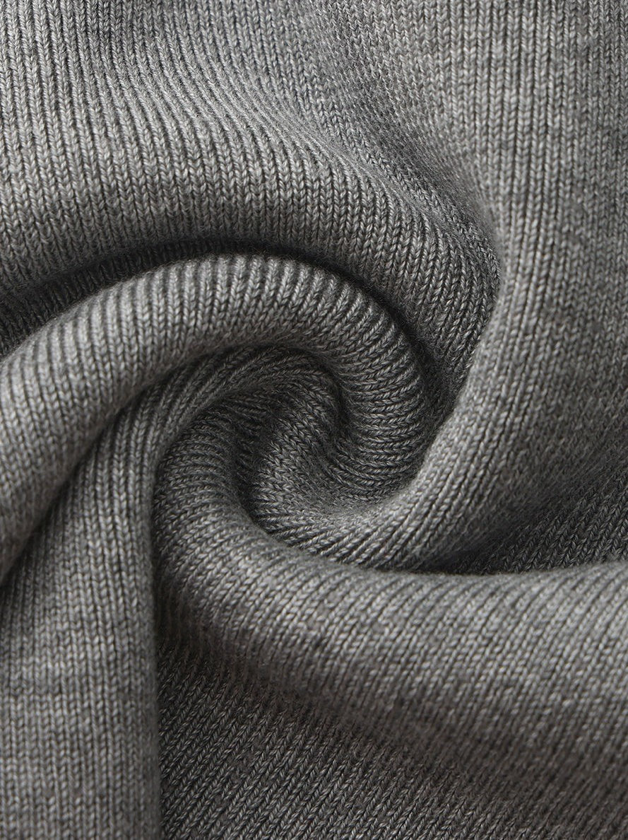 Nana Jacqueline Grey Knit Top with White Contrast Collar Grey