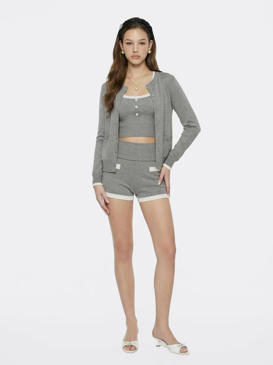 Nana Jacqueline Grey Relaxed Knit Cardigan Grey