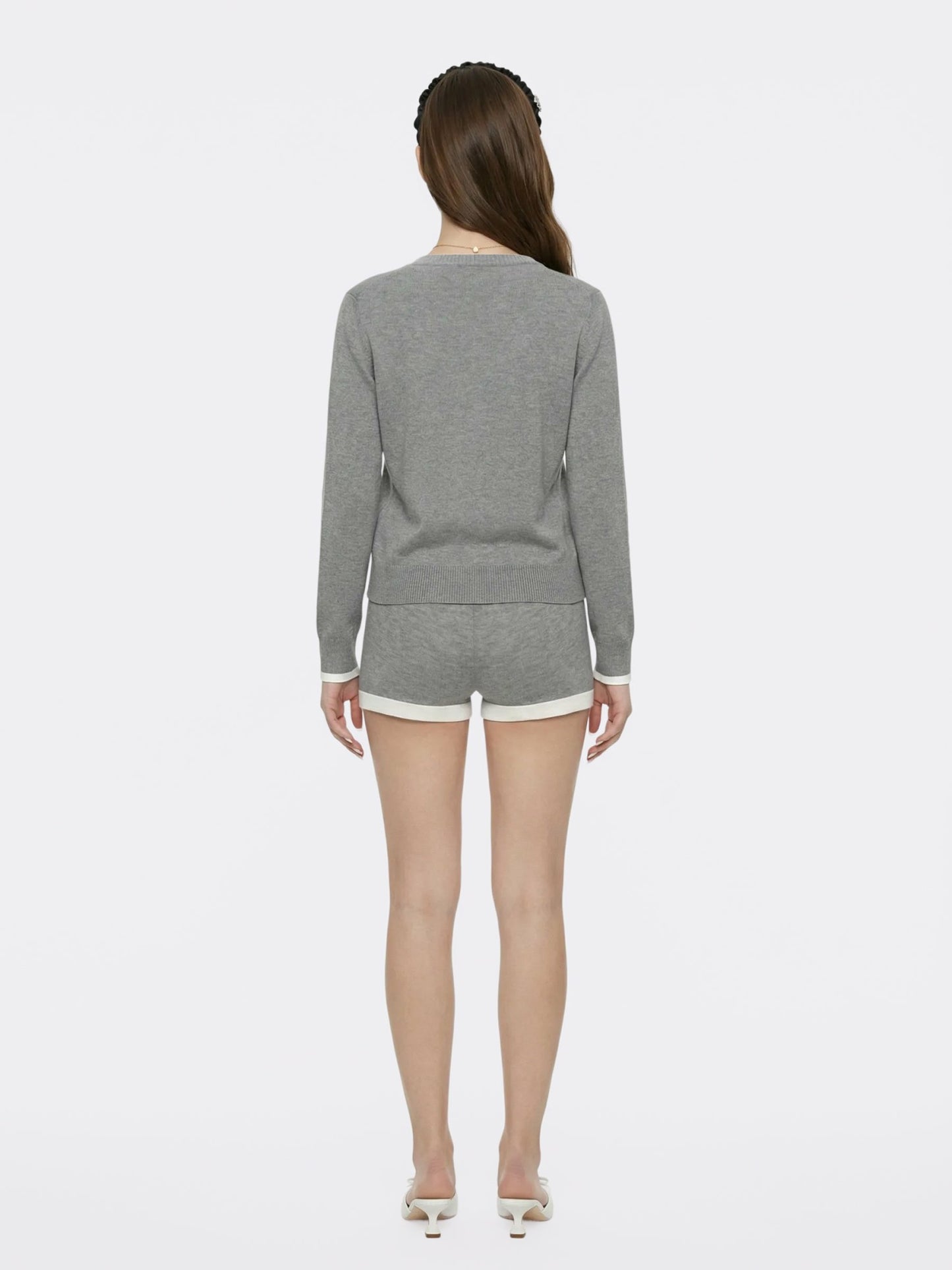 Nana Jacqueline Grey Relaxed Knit Cardigan Grey