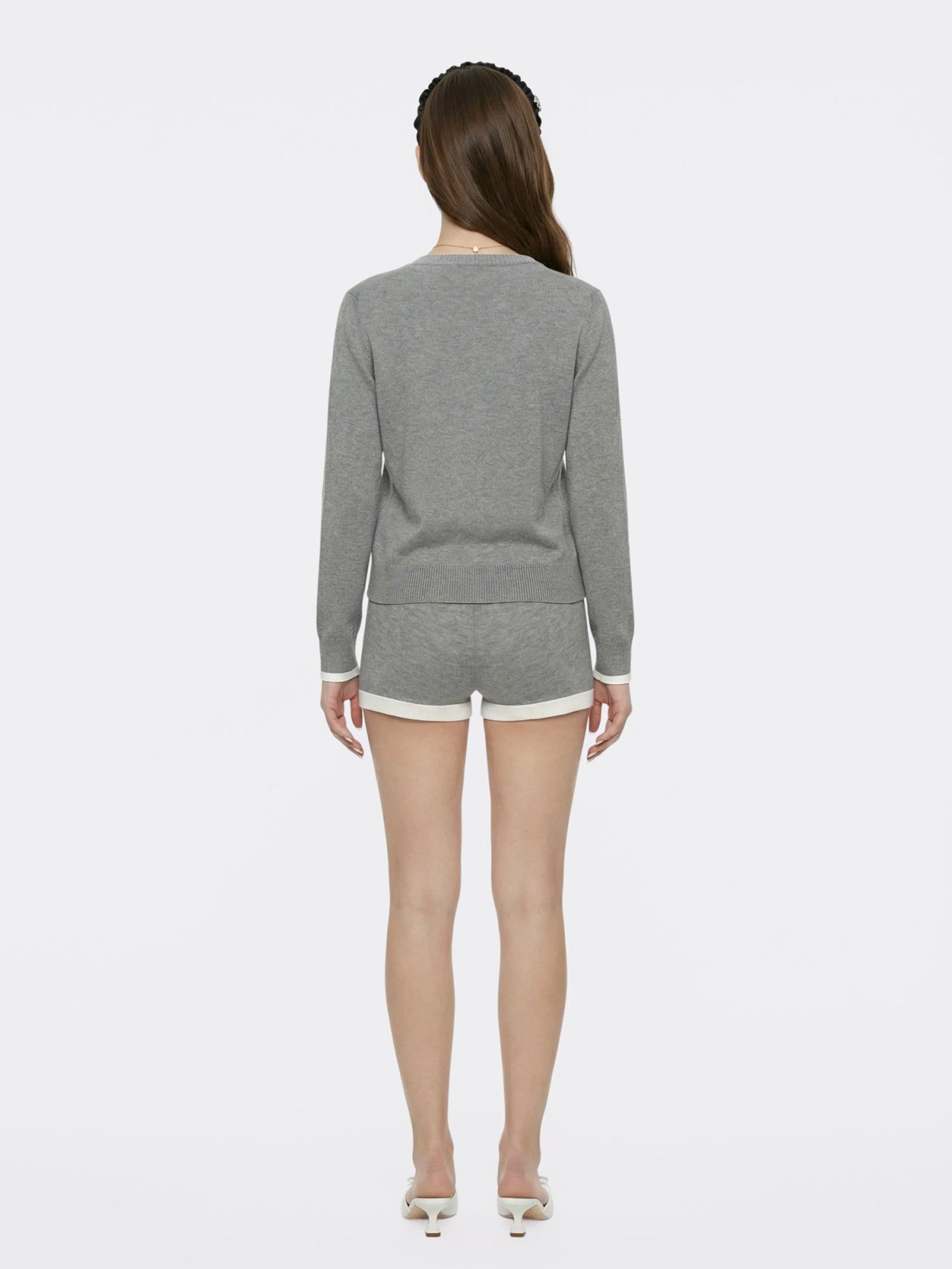 Nana Jacqueline Grey Relaxed Knit Cardigan Grey