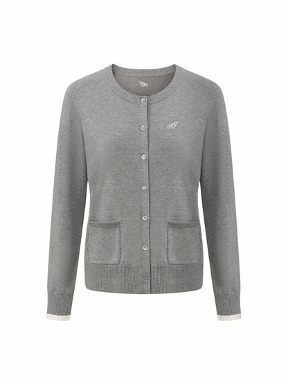 Nana Jacqueline Grey Relaxed Knit Cardigan Grey