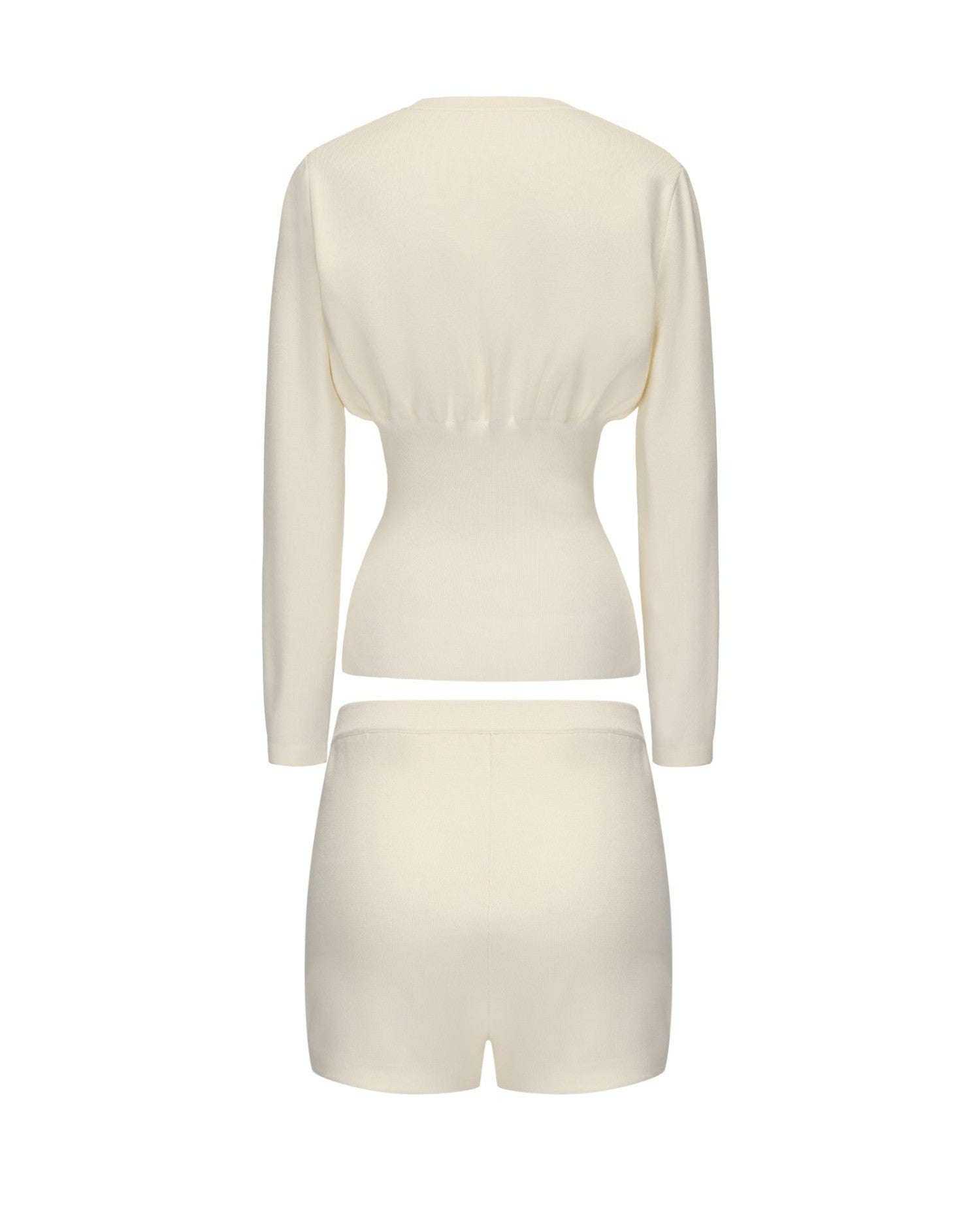 Nana Jacqueline Naomi Knit Set: White Knit Set for Resort Brunch White