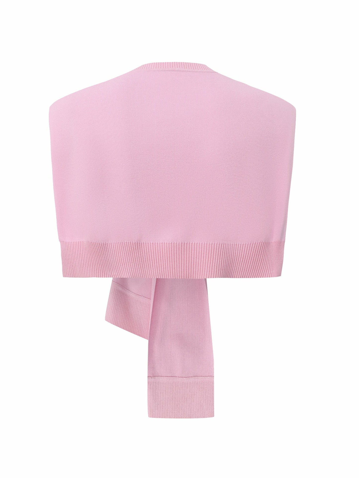 Nana Jacqueline Pink Knit Shawl with Ribbed Hem Pink