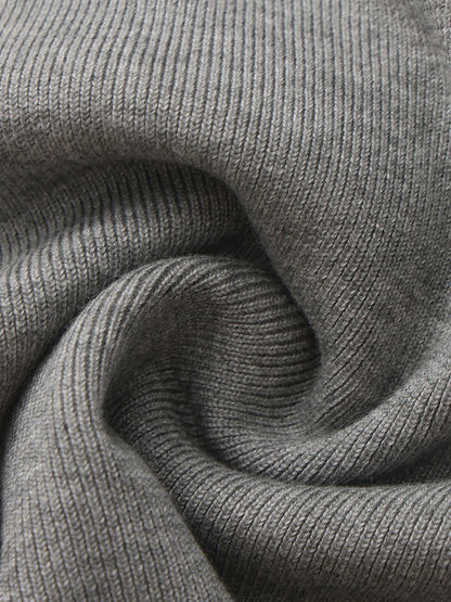 Nana Jacqueline Grey Contrast-Trim Fitted Knit Vest Grey