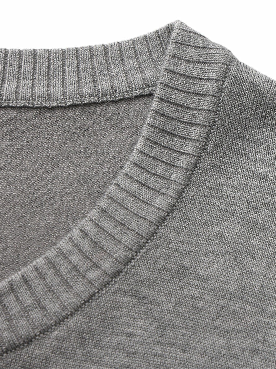 Nana Jacqueline Grey Fitted Round-Neck Knit Cardigan Grey