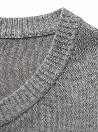 Nana Jacqueline Grey Fitted Round-Neck Knit Cardigan Grey