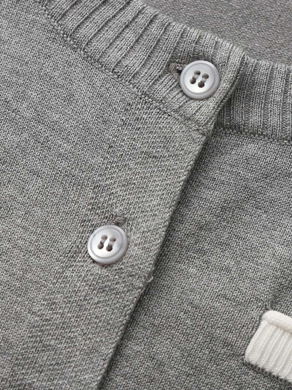Nana Jacqueline Grey Fitted Round-Neck Knit Cardigan Grey