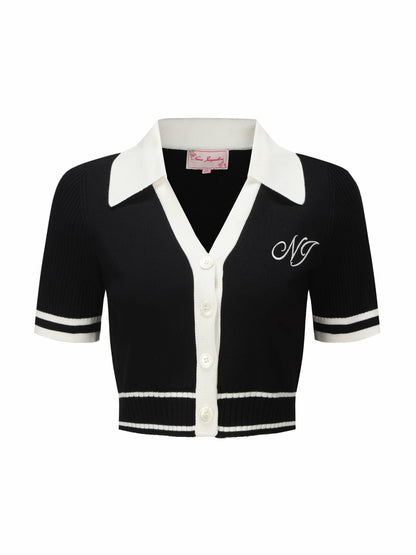 Nana Jacqueline Samantha Knit Top: Black Knit Top for Country Club Brunch Black