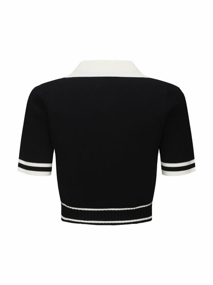 Nana Jacqueline Samantha Knit Top: Black Knit Top for Country Club Brunch Black