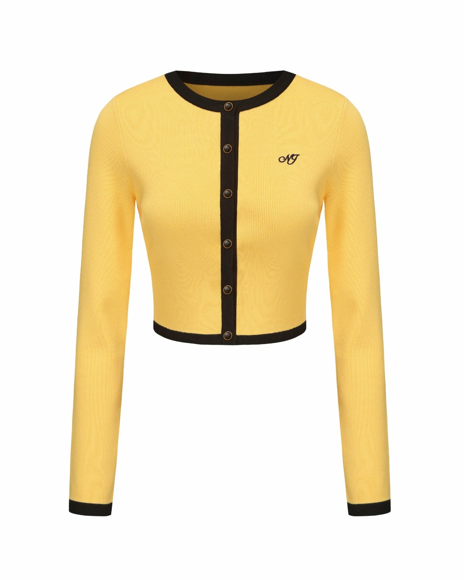 Nana Jacqueline Eliza Knit Cardigan: Yellow Cardigan for Brunch Yellow