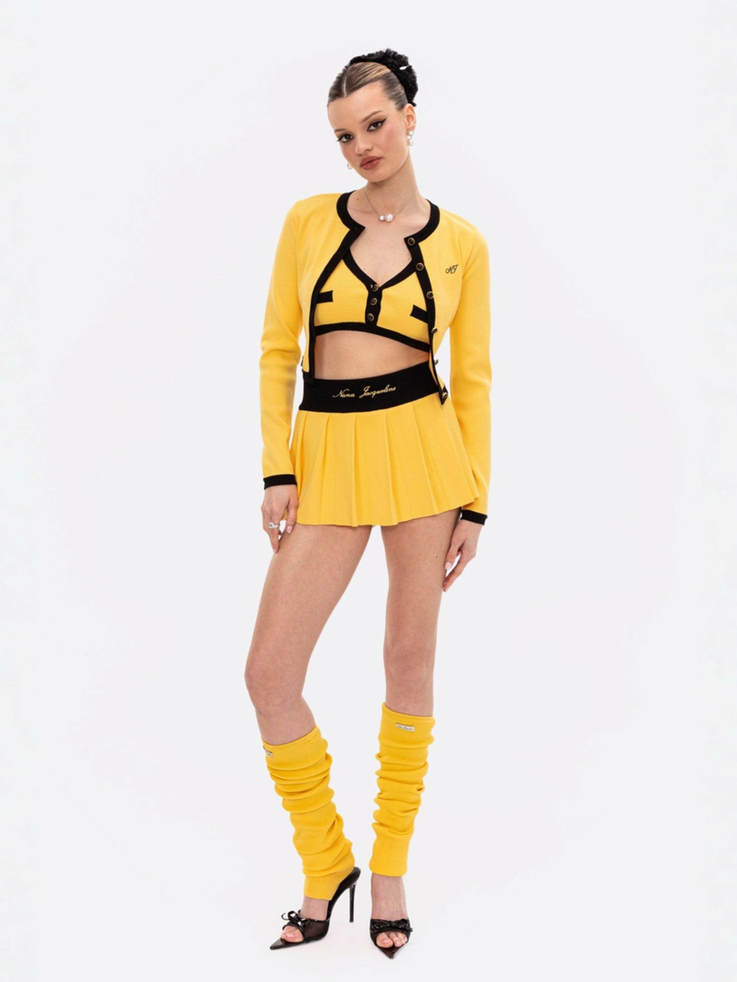 Nana Jacqueline Eliza Vest Top: Yellow Knit Top for Brunch Yellow