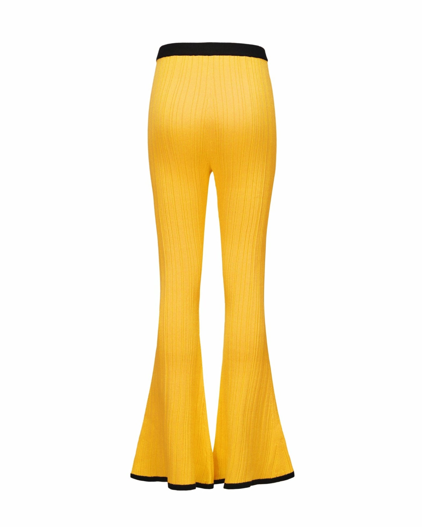 Nana Jacqueline Eliza Pants: Yellow Knit Pants for Resort Brunch Yellow