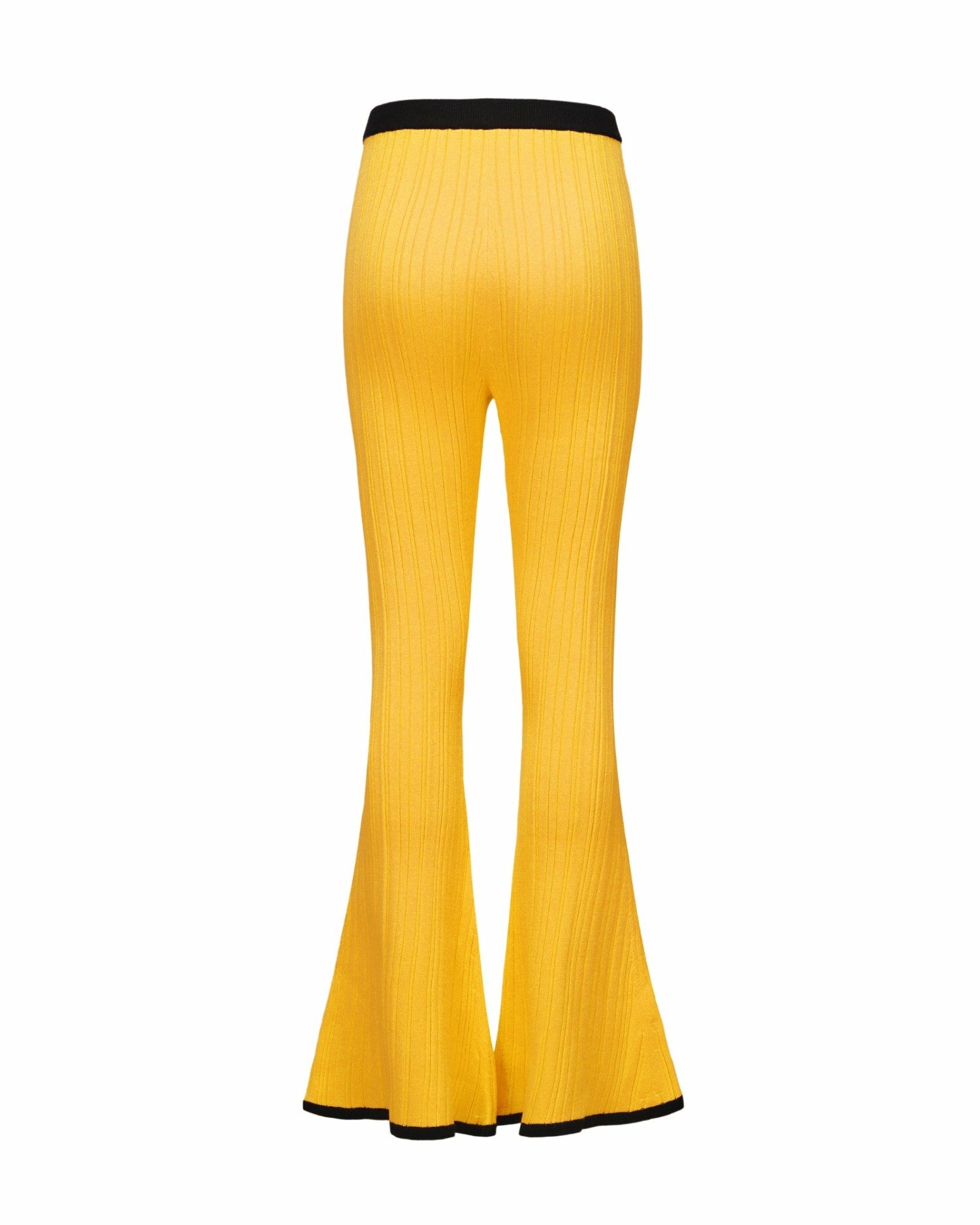 Nana Jacqueline Eliza Pants: Yellow Knit Pants for Resort Brunch Yellow