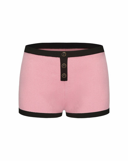 Nana Jacqueline Eliza Knit Shorts: Pink Knit Shorts for Resort Vacation Pink