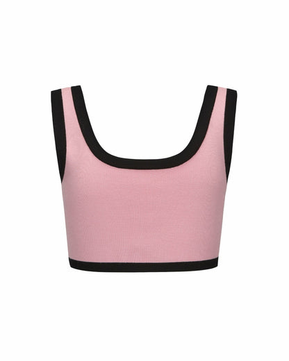Nana Jacqueline Eliza Vest Top: Pink Knit Top for Country Club Brunch Pink