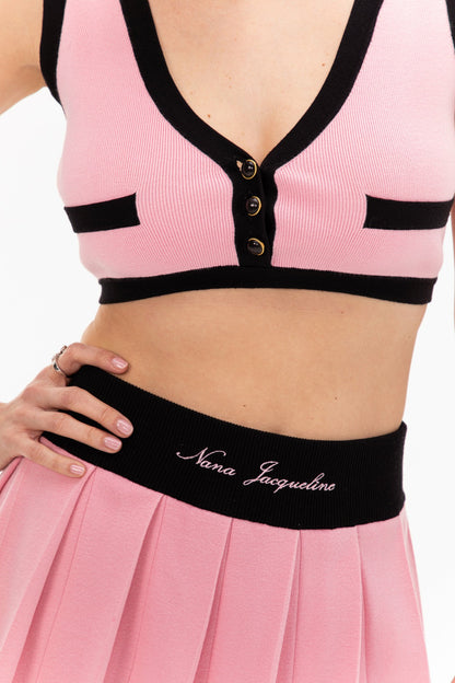 Nana Jacqueline Eliza Vest Top: Pink Knit Top for Country Club Brunch Pink