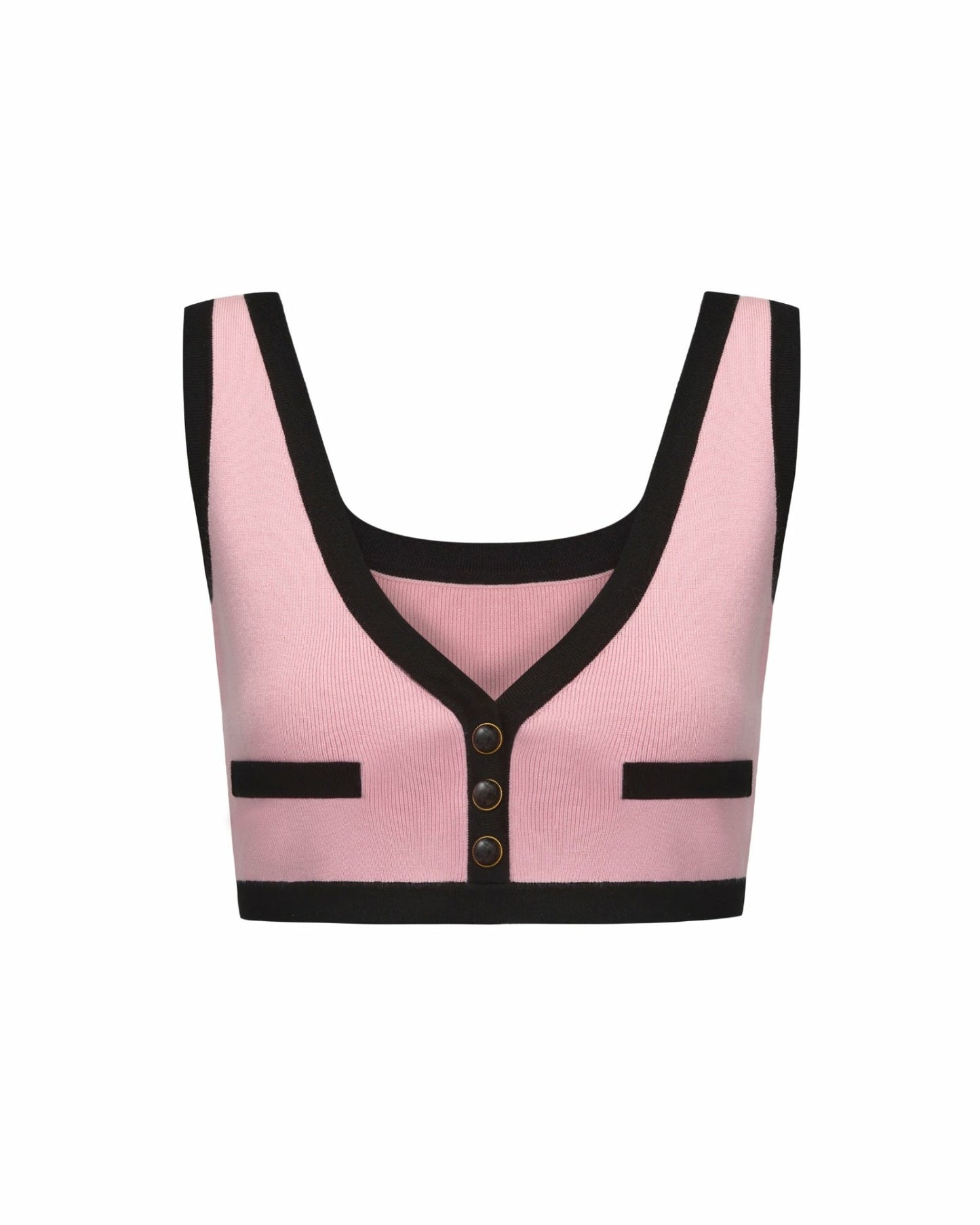 Nana Jacqueline Eliza Vest Top: Pink Knit Top for Country Club Brunch Pink