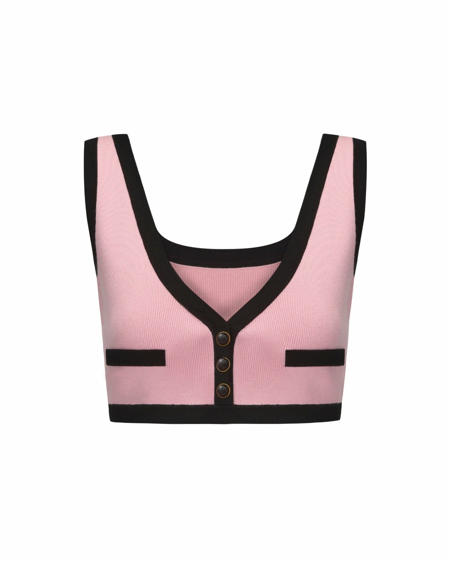 Nana Jacqueline Eliza Vest Top: Pink Knit Top for Country Club Brunch Pink
