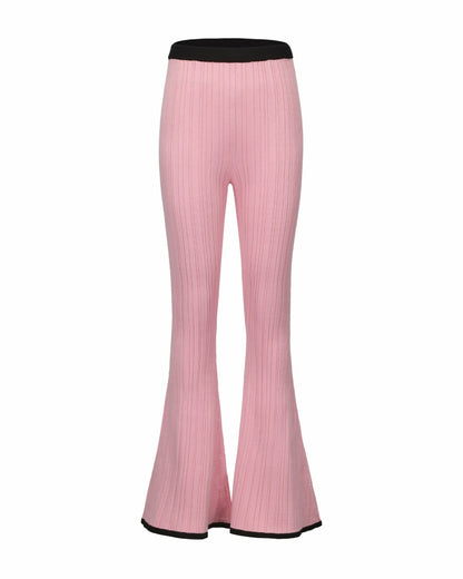 Nana Jacqueline Eliza Pants: Pink Knit Pants for Resort Brunch Pink