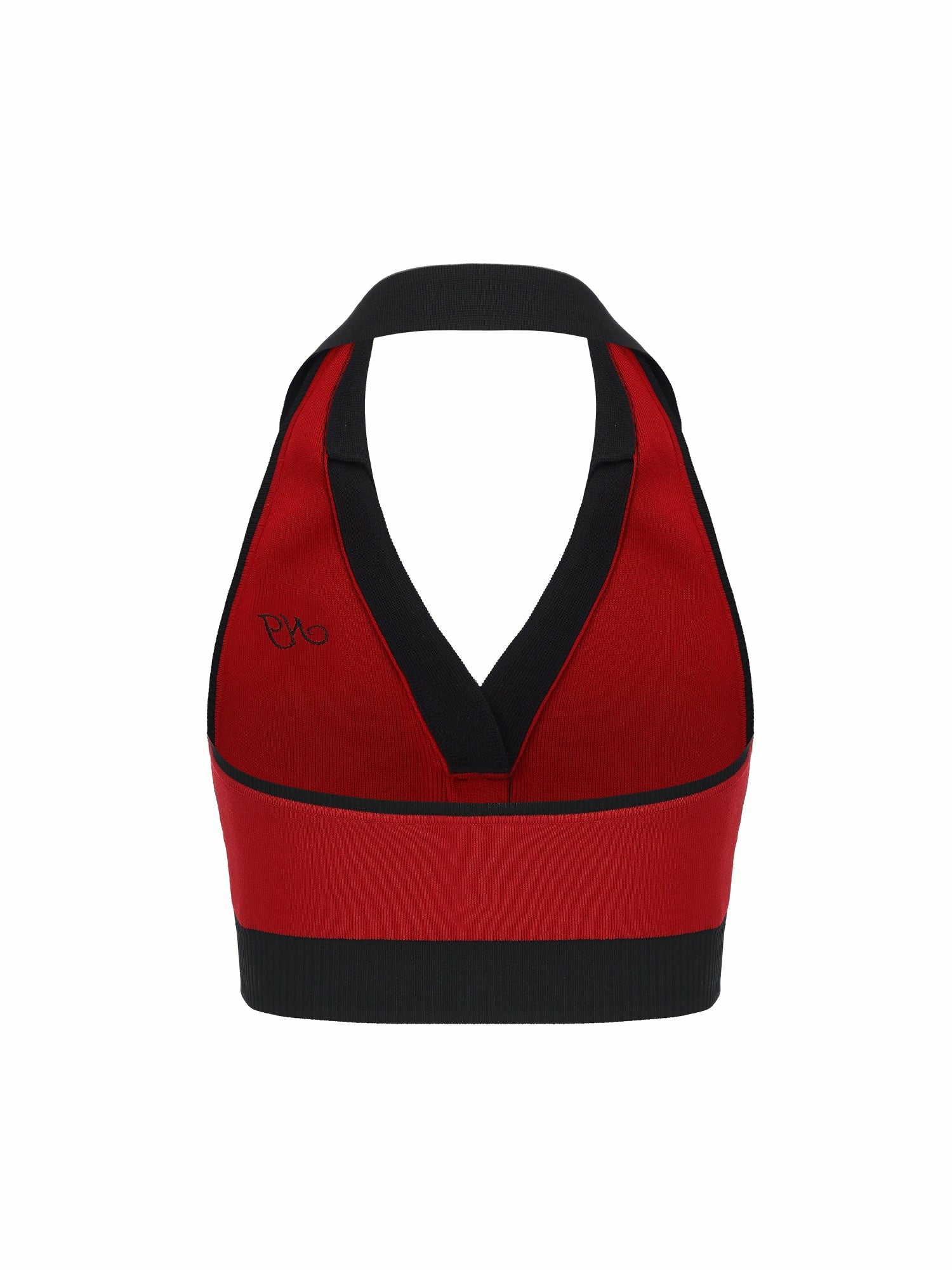 Nana Jacqueline Red Contrast Halter Knit Top Red