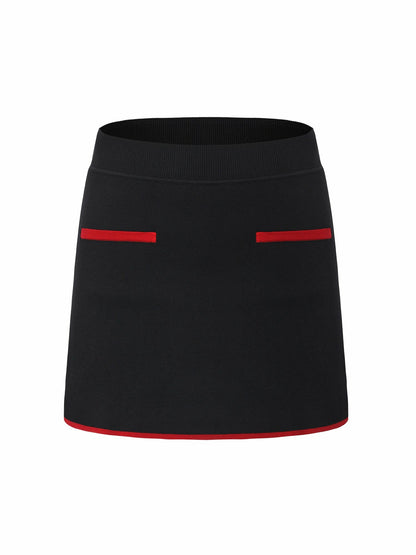 Nana Jacqueline Black Contrast A-Line Skirt Black