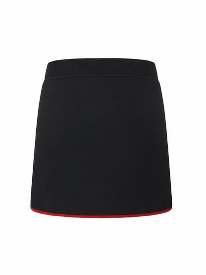 Nana Jacqueline Black Contrast A-Line Skirt Black