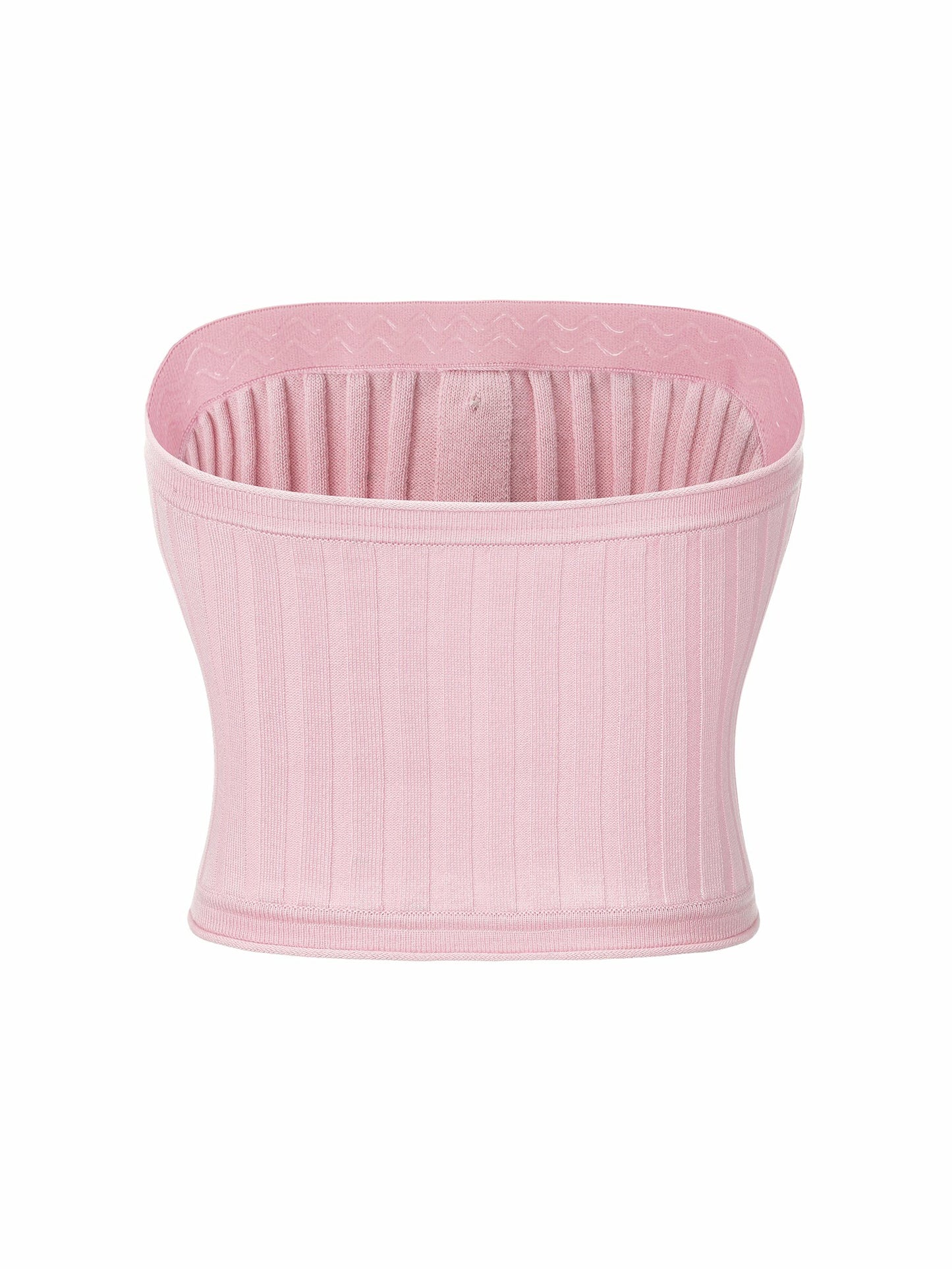Nana Jacqueline Pink Knit Tube Top with Gemstone Buttons Pink