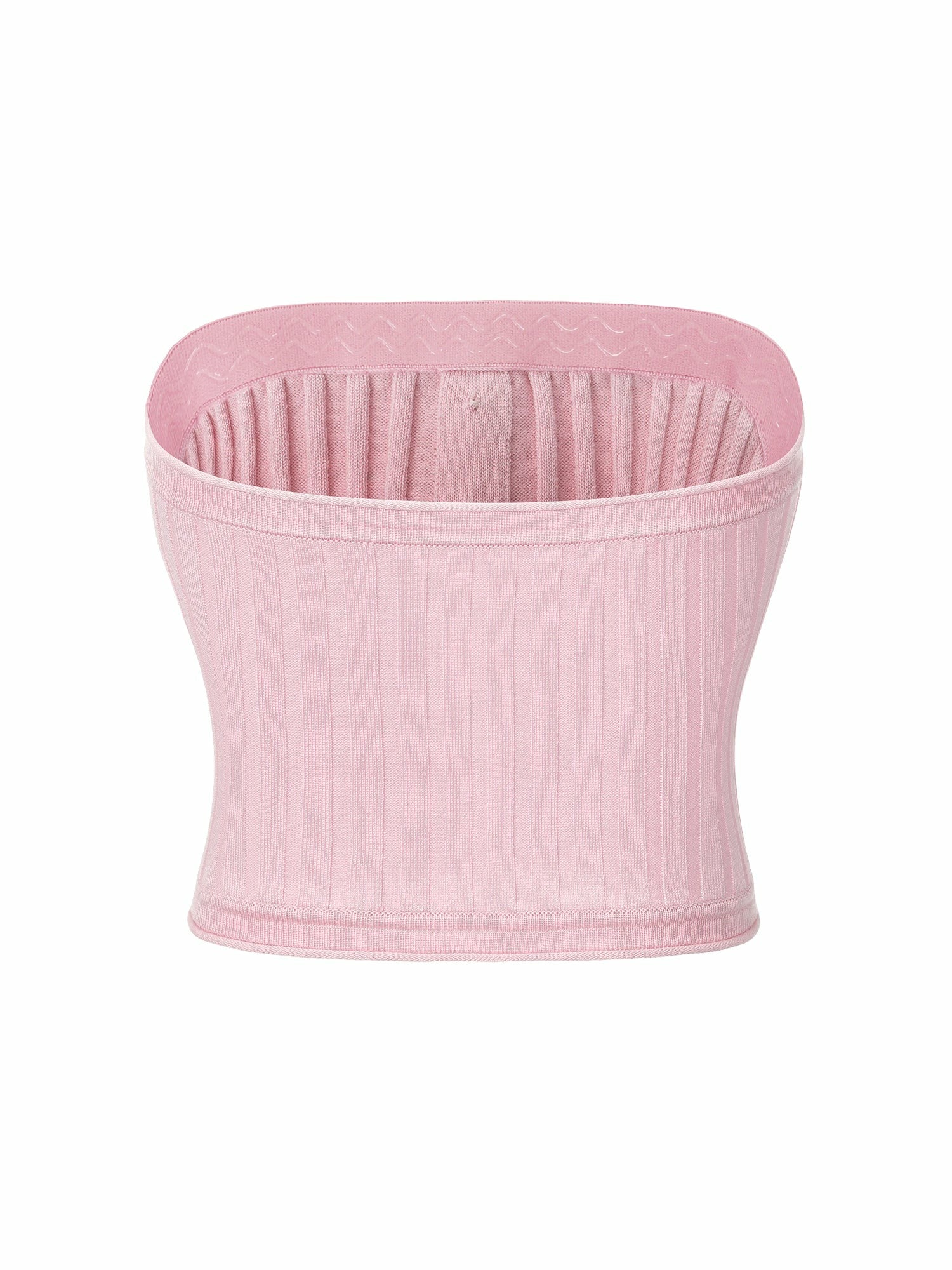 Nana Jacqueline Pink Knit Tube Top with Gemstone Buttons Pink