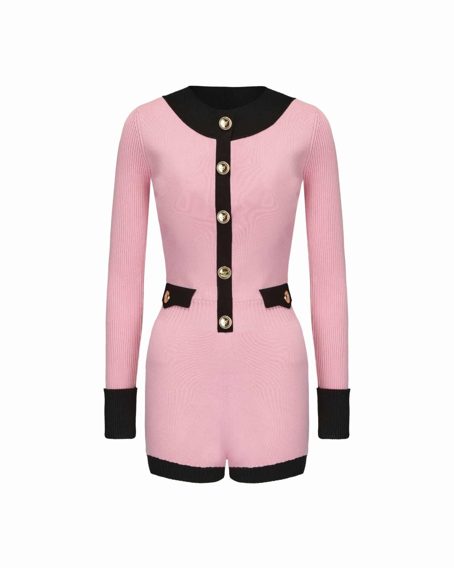 Nana Jacqueline Matilda Knit Jumpsuit: Pink Knit Jumpsuit for Resort Brunch Pink