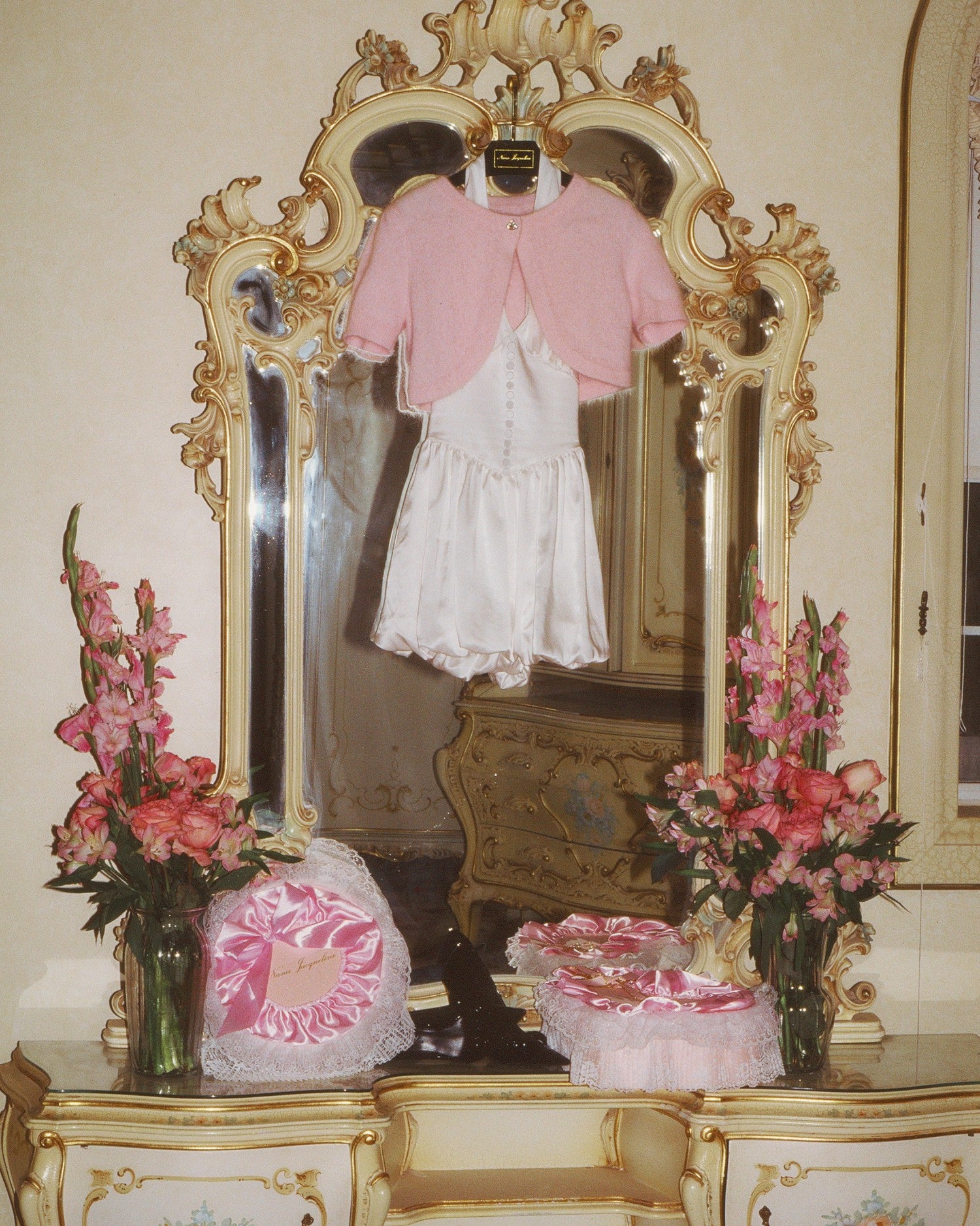Nana Jacqueline Elara Knitted Cropped Cardigan: Pink Cardigan for Brunch Pink