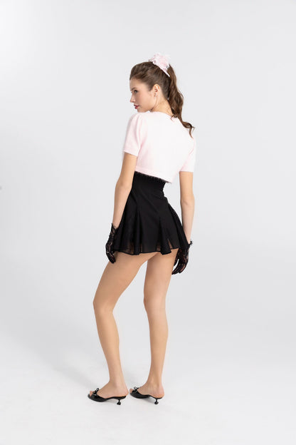 Nana Jacqueline Elara Knitted Cropped Cardigan: Pink Cardigan for Brunch Pink
