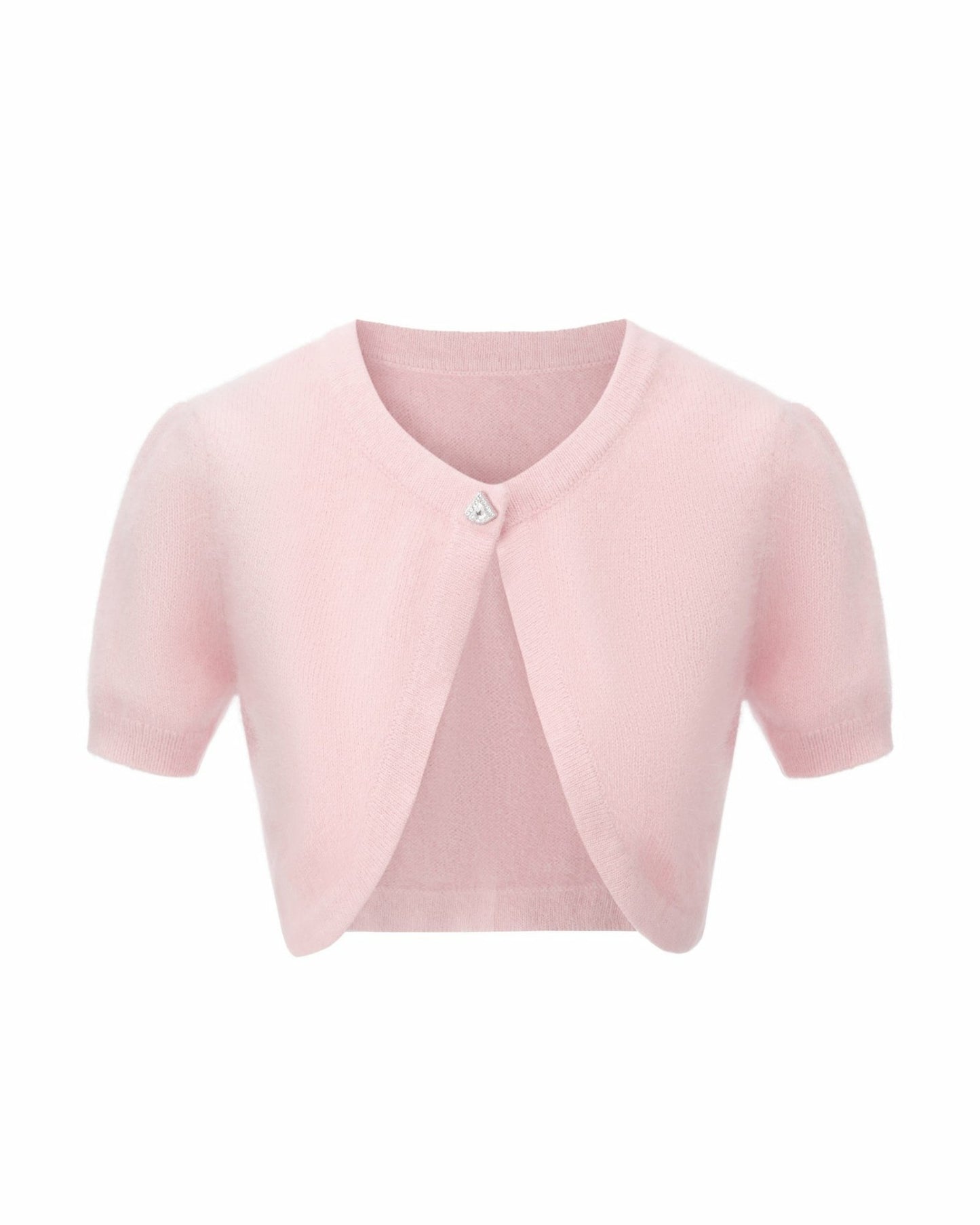 Nana Jacqueline Elara Knitted Cropped Cardigan: Pink Cardigan for Brunch Pink