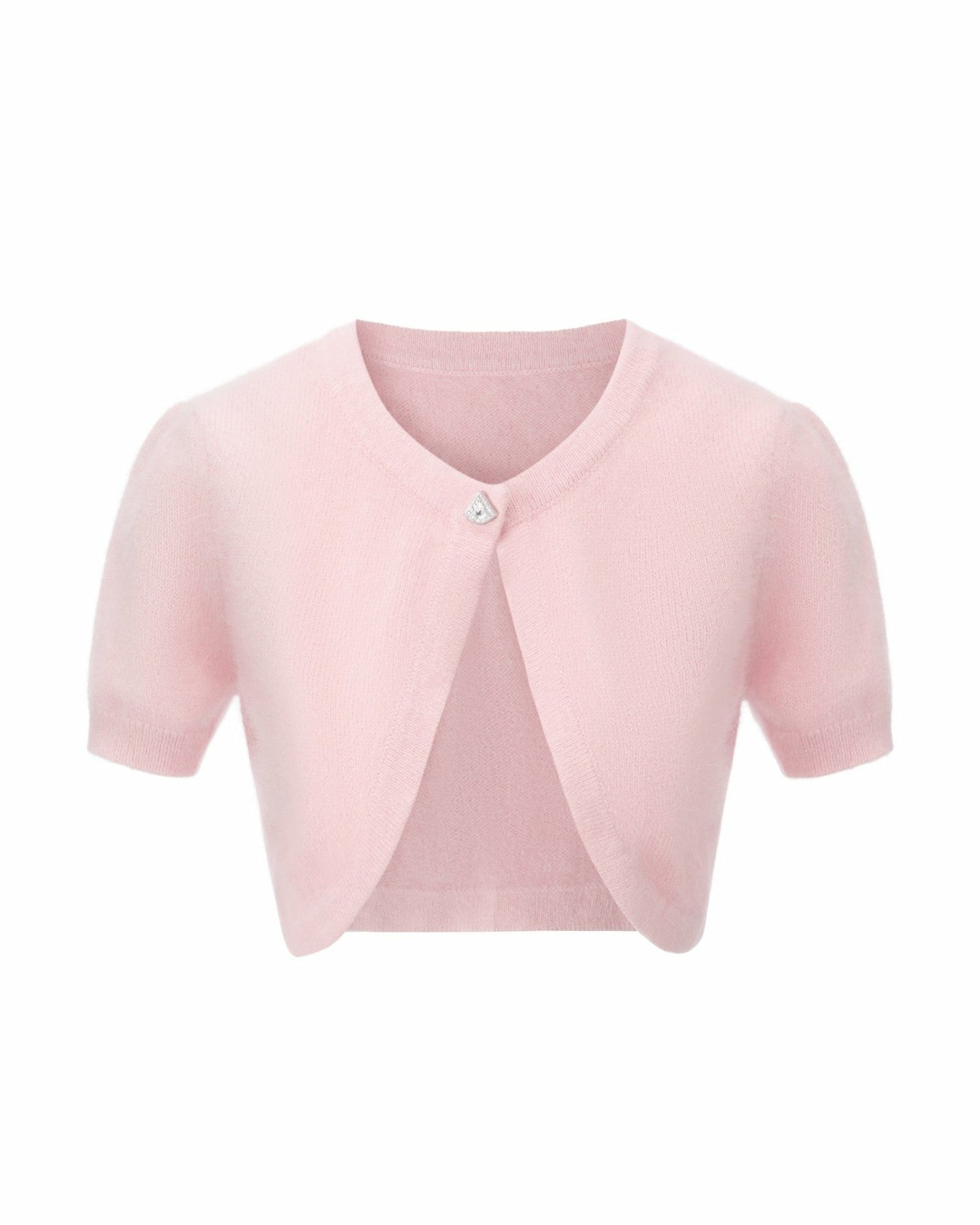 Nana Jacqueline Elara Knitted Cropped Cardigan: Pink Cardigan for Brunch Pink