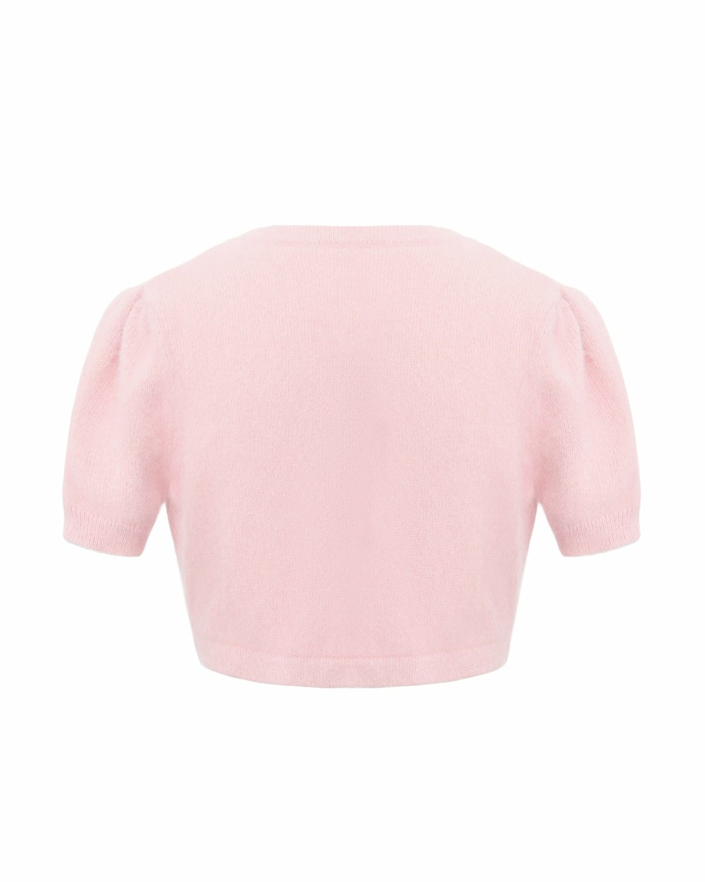 Nana Jacqueline Elara Knitted Cropped Cardigan: Pink Cardigan for Brunch Pink