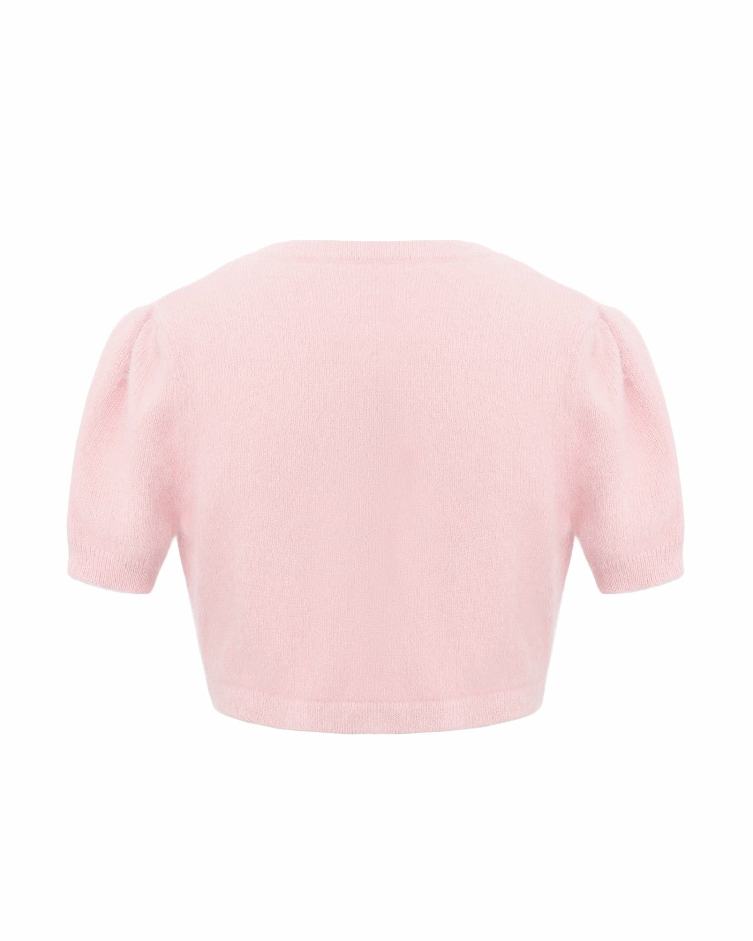 Nana Jacqueline Elara Knitted Cropped Cardigan: Pink Cardigan for Brunch Pink