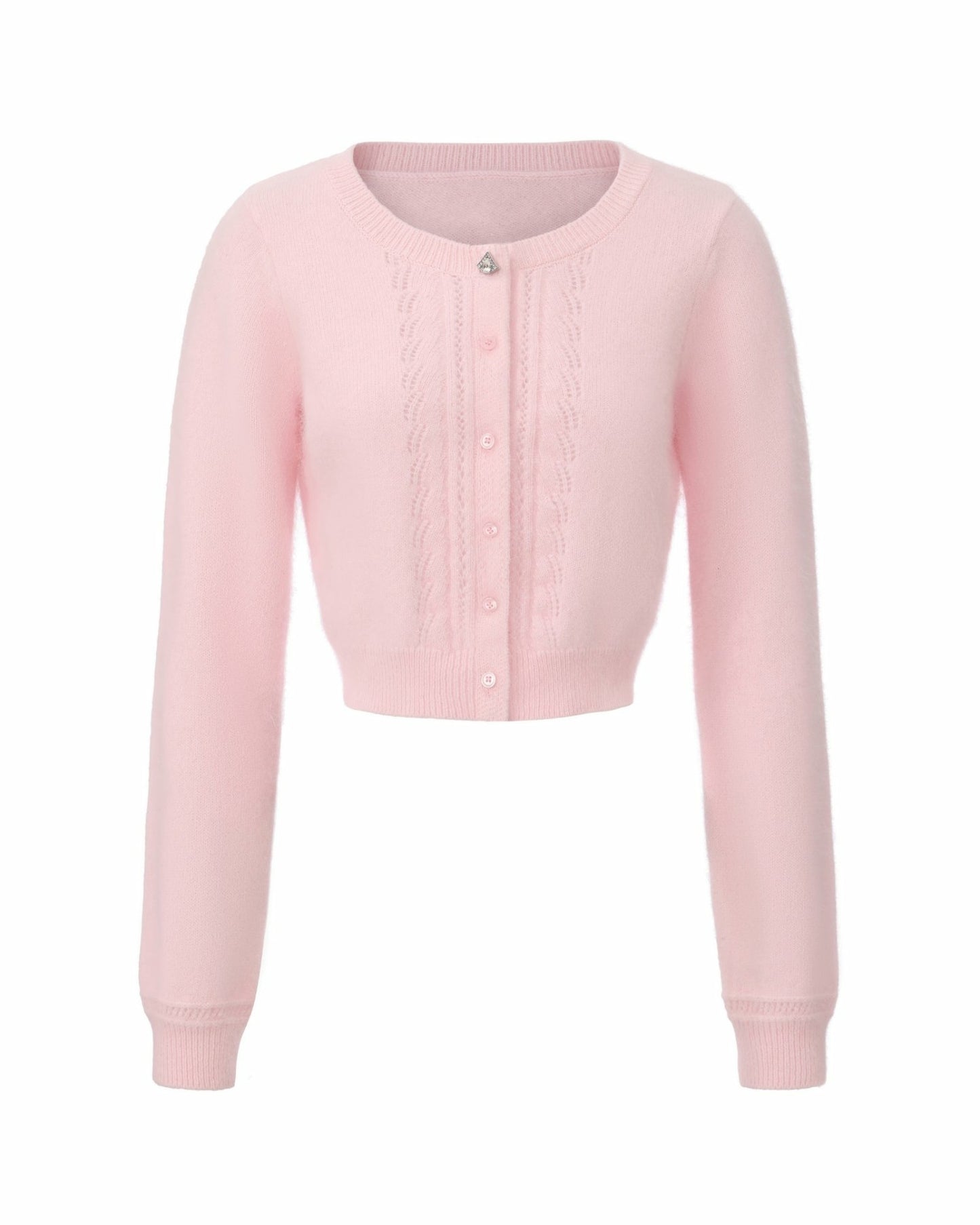 Nana Jacqueline Mirabelle Knitted Cardigan: Pink Cardigan for Brunch Pink