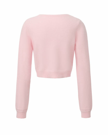 Nana Jacqueline Mirabelle Knitted Cardigan: Pink Cardigan for Brunch Pink