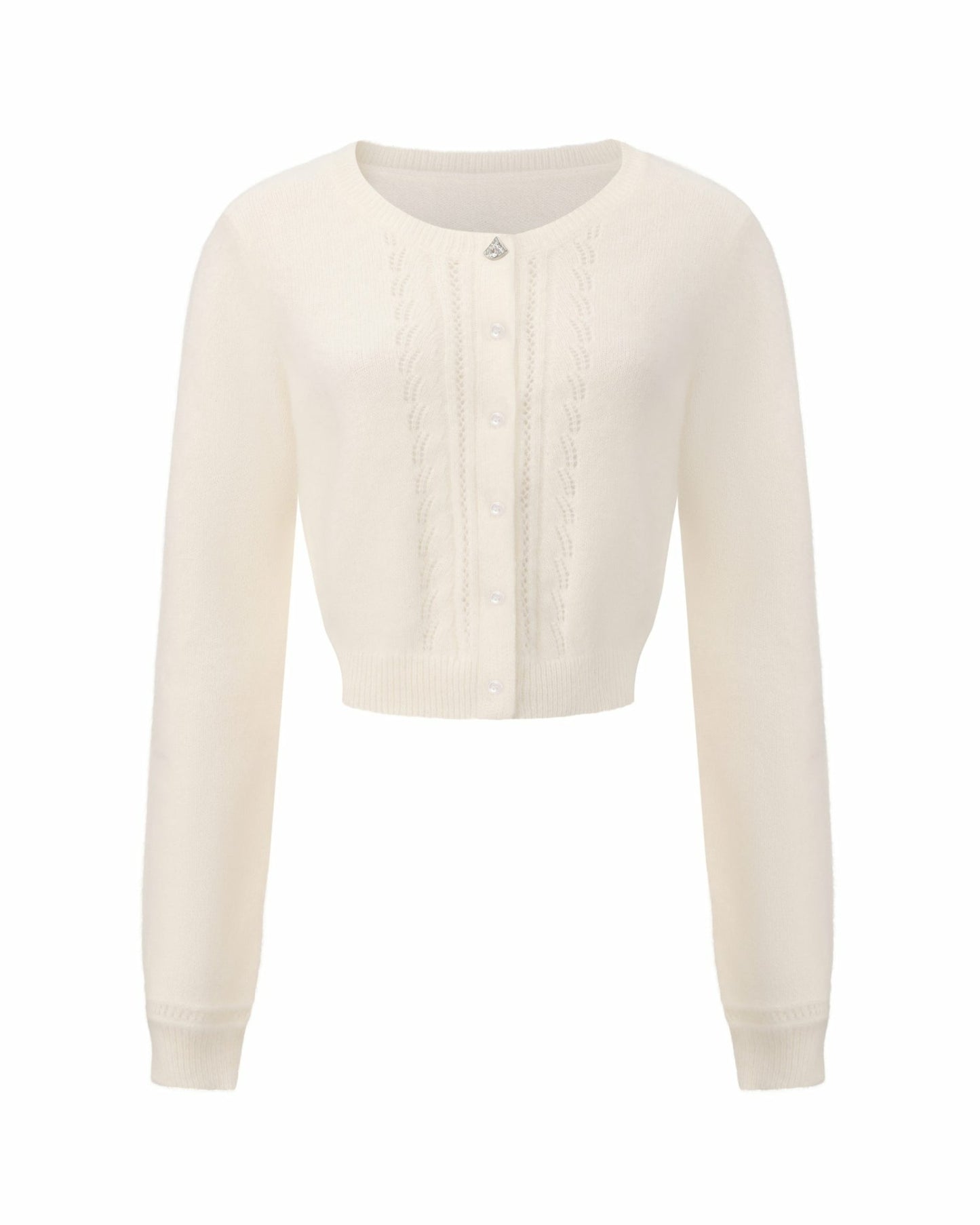 Nana Jacqueline Mirabelle Knitted Cardigan: White Cardigan for Brunch White