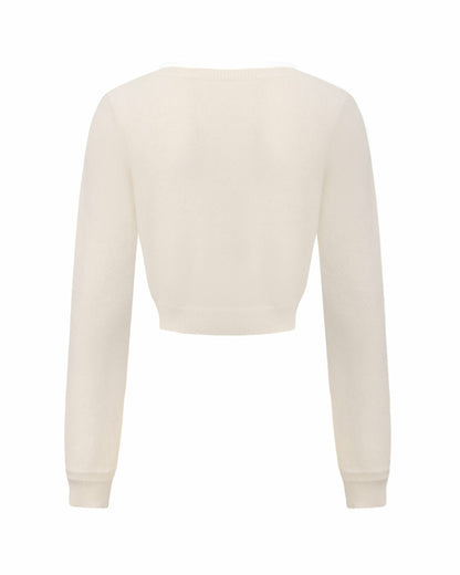 Nana Jacqueline Mirabelle Knitted Cardigan: White Cardigan for Brunch White