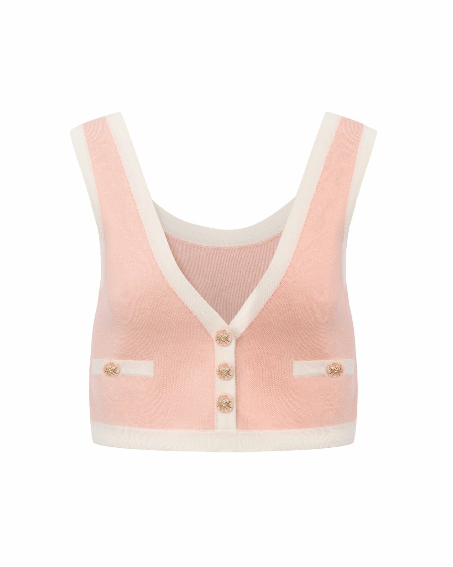 Nana Jacqueline Lisette Contrast-Trim Pink Knit Three-Piece Set: Pink Knit Set for Country Club Brunch Pink