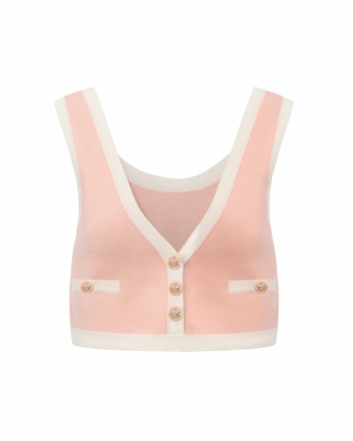 Nana Jacqueline Lisette Contrast-Trim Pink Knit Three-Piece Set: Pink Knit Set for Country Club Brunch Pink