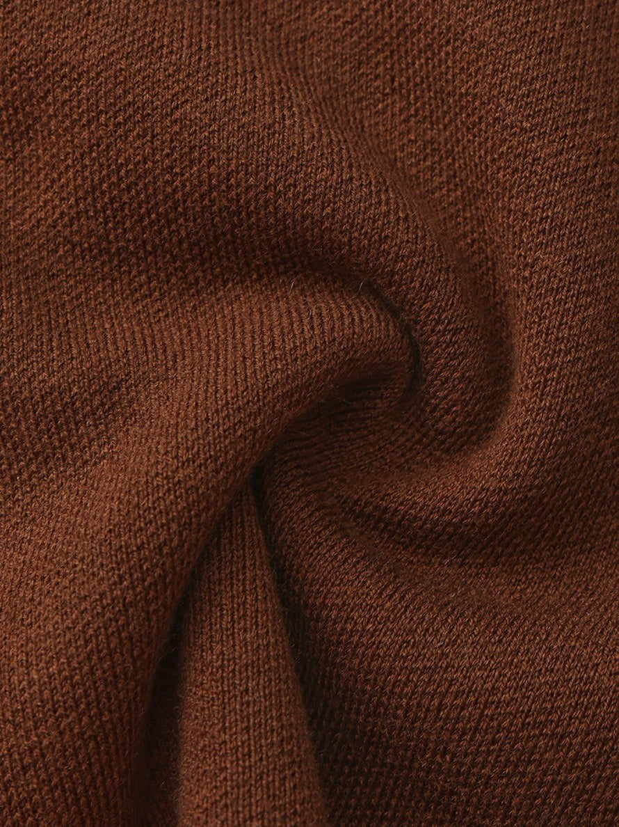 Nana Jacqueline Brown Contrast-Trim Knit Three-Piece Set Light Brown