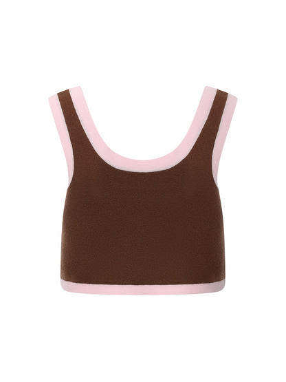Nana Jacqueline Brown Contrast-Trim Knit Three-Piece Set Light Brown