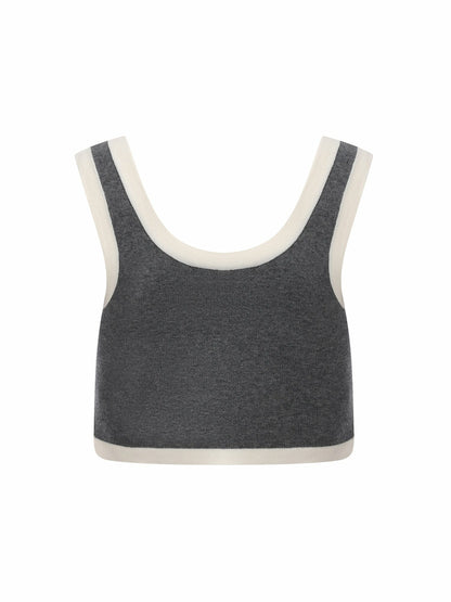 Nana Jacqueline Grey Contrast-Trim Knit Three-Piece Set – Grey Grey